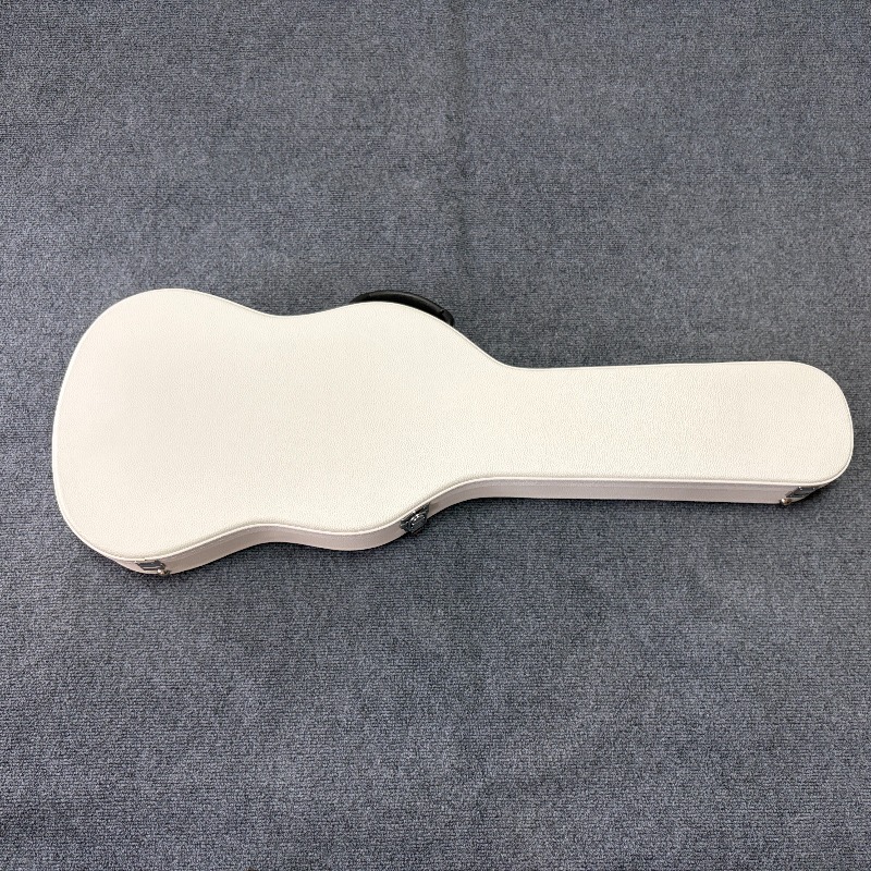 Musical Instrument Gif - Zuiver witte elektrische gitaarkoffer, leer, mat,