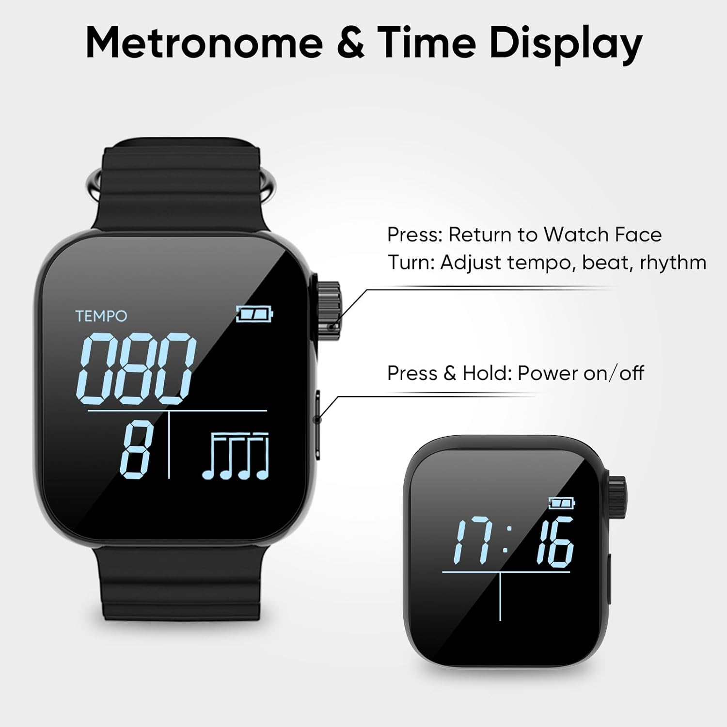 Musical Instrument Gif - Wearable Vibrerende Metronoom 40-240 Bpm Slimme