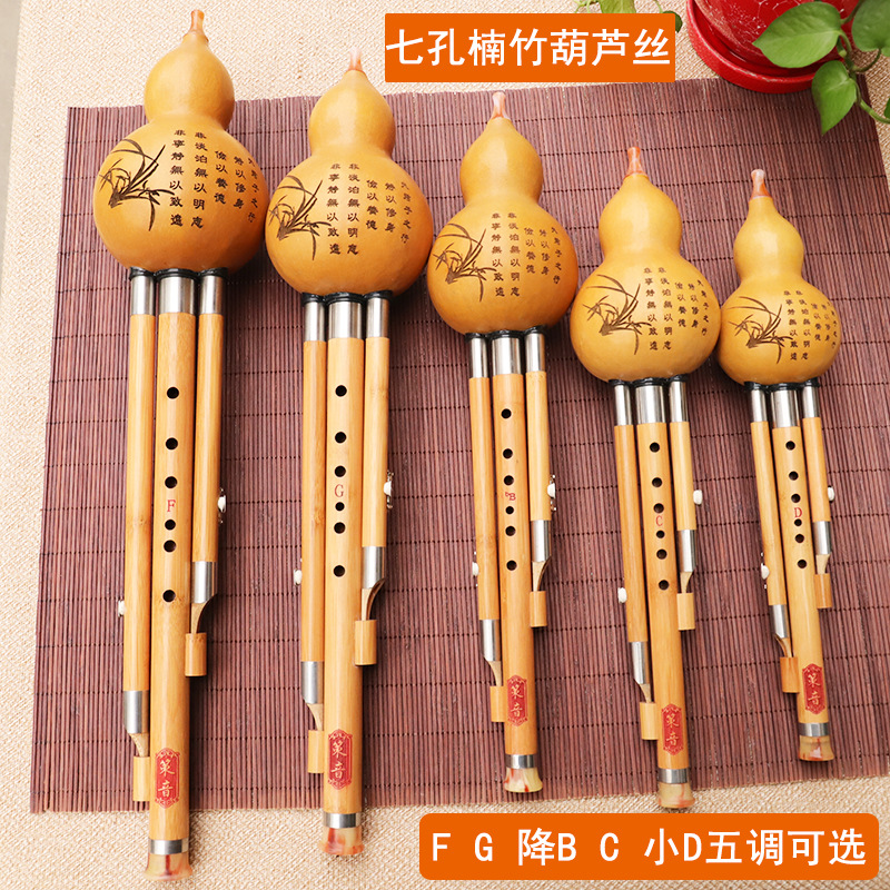 Musical Instrument That You Blow Into - Nanzhu kalebas zijden muziekinstrument, FG platte