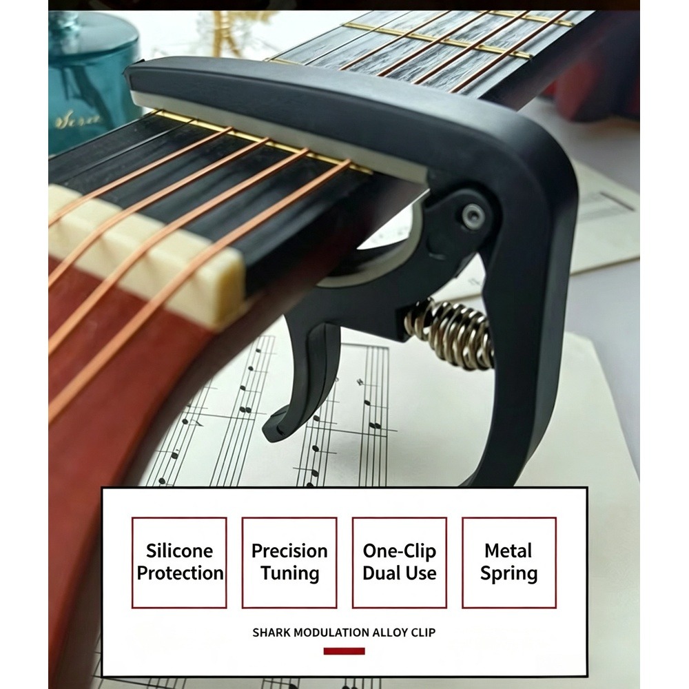 2-in-1 gitaarcapo met brugpinn - Musical Instrument Note recensie en prijs