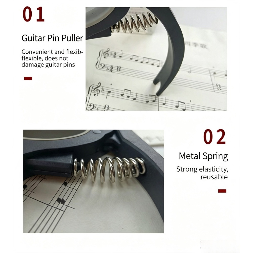 2-in-1 gitaarcapo met brugpinn - Musical Instrument Note recensie en prijs