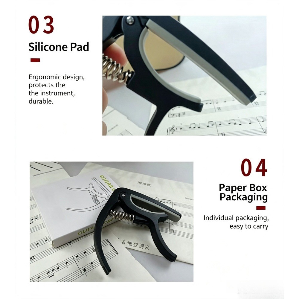 2-in-1 gitaarcapo met brugpinn - Musical Instrument Note recensie en prijs